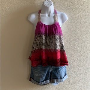 Patrons of Peace Multicolored Geometric Top | S